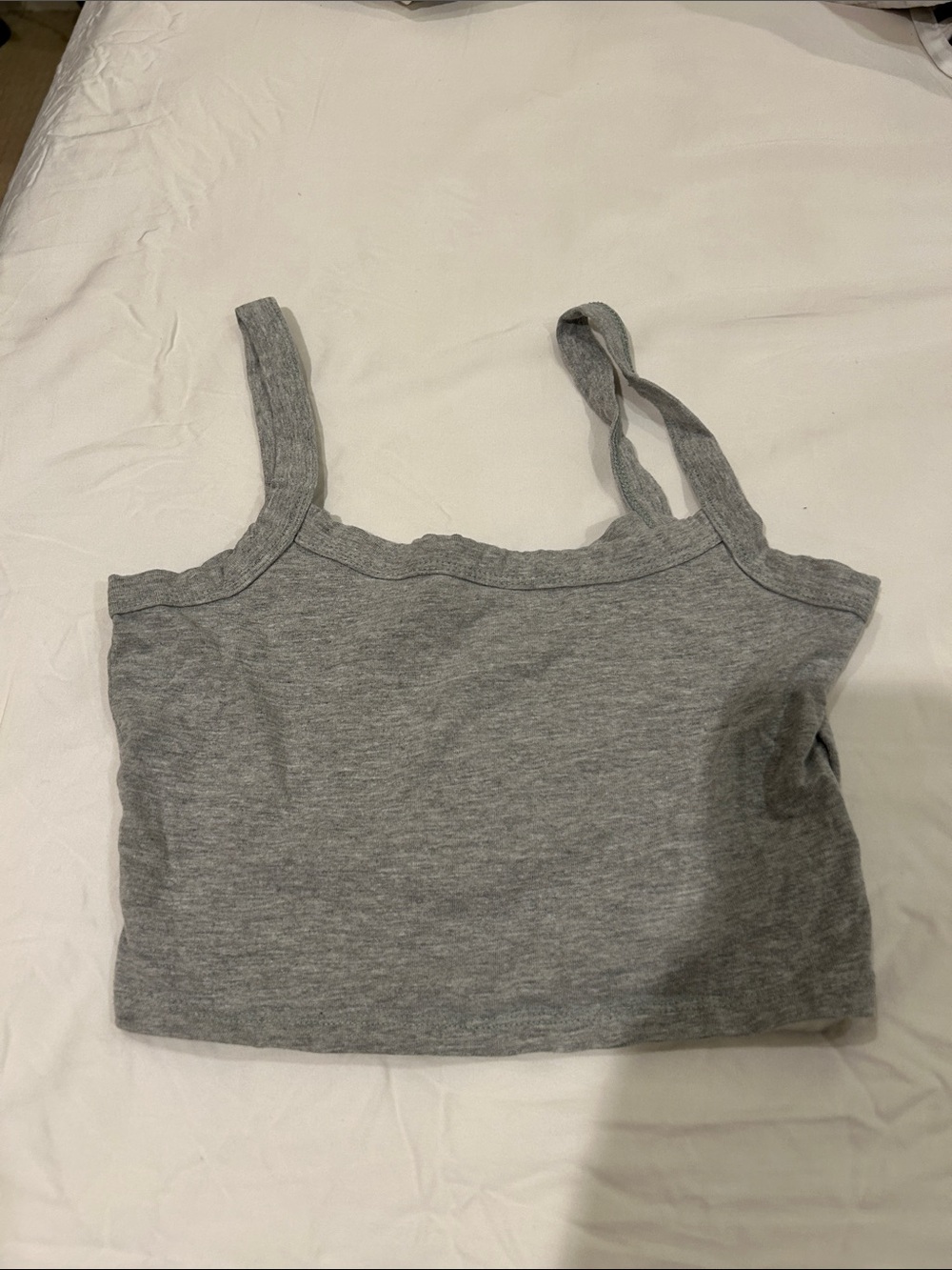 H&M Gray Ribbed Cropped Camisole